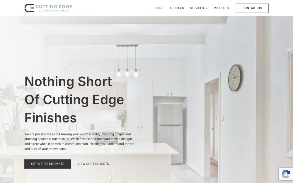 Cutting Edge Building Solutions homepage